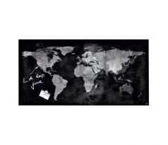 DARČEK - Sklenená tabuľa artverum 91x46cm mapa sveta - Objednaj 1 ks a dostaneš darček 1 ks Sklenené magnety Sigel pre Glassboard zlaté /BD ( Platí do 31.12.2023)