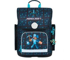 DARČEK - Školská taška BAAGL Ergo Minecraft Blue Axe - Objednaj 1 ks a dostaneš darček 1 ks Zápisník linajkový NOTIQUE Notes Mickey Craft 130x210mm ( Platí do 30.9.2024)