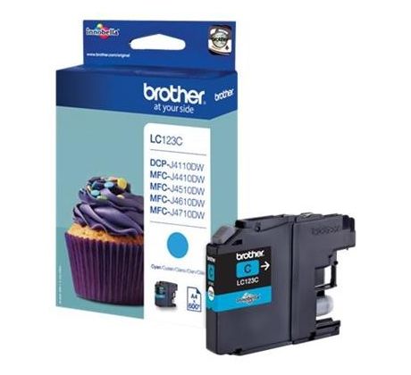 kazeta BROTHER LC-123 Cyan DCP-J4110DW, MFC-J4410DW/J4510DW/J4610DW/J4710DW (600 str.) (LC123C)