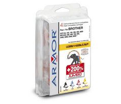 alt. multipack wecare ARMOR pre BROTHER DCP-185/385 (LC-1100/980) Uni JUMBO (K10145W4)