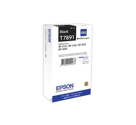 kazeta EPSON WorkForce WF-5620,5690,5190,5000 seria black XXL (4000 str.) (C13T789140)