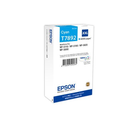 kazeta EPSON WorkForce WF-5620,5690,5190,5000 seria cyan XXL (4000 str.) (C13T789240)