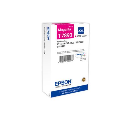 kazeta EPSON WorkForce WF-5620,5690,5190,5000 seria magenta XXL (4000 str.) (C13T789340)