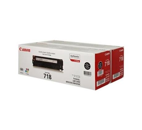 toner CANON CRG-718 black (2ks) LBP 7200CDN, MF 8330CDN/8350CDN (2x 3400 str.) (2662B005)