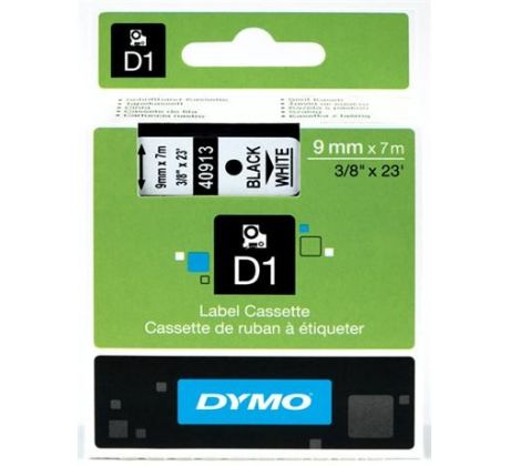 páska DYMO 40913 D1 Black On White Tape (9mm) (S0720680)