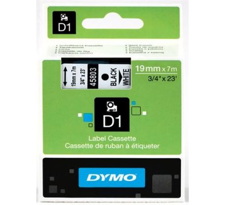 páska DYMO 45803 D1 Black On White Tape (19mm) (S0720830)