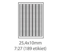 etikety ECODATA Samolepiace 25,4x10 univerzálne biele 189ks/A4 (100 listov A4/bal.) (ECO-02501000)