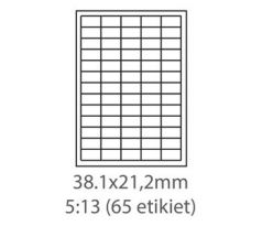 etikety samolepiace 38,1mm x 21,2mm univerzálne biele 65ks/A4 (100 listov A4/bal.) (ECO-03802100)