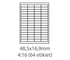 etikety ECODATA Samolepiace 48,3x16,9 univerzálne biele 64ks/A4 (100 listov A4/bal.) (ECO-04801690)