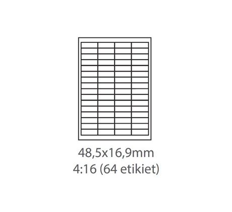 etikety ECODATA Samolepiace 48,3x16,9 univerzálne biele 64ks/A4 (100 listov A4/bal.) (ECO-04801690)