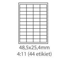 etikety samolepiace 48,5x25,4 univerzálne biele 44ks/A4 (100 listov A4/bal.) (ECO-04802544)