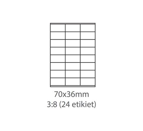 etikety ECODATA Samolepiace 70x36 univerzálne biele 24ks/A4 (100 listov A4/bal.) (ECO-07003602)