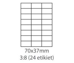 etikety Ecodata samolepiace 70x37 univerzálne biele 24ks/A4 (100 listov A4/bal.) (ECO-07003700)