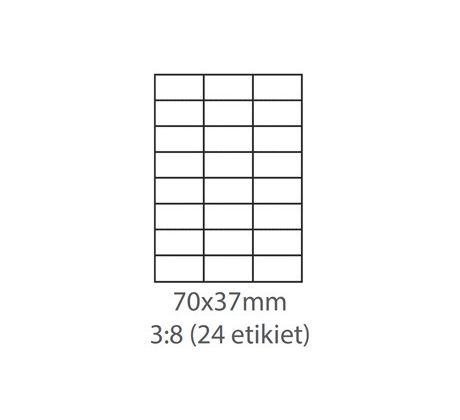 etikety Ecodata samolepiace 70x37 univerzálne biele 24ks/A4 (100 listov A4/bal.) (ECO-07003700)