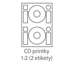 etikety ECODATA Samolepiace 2xCD-KRUH univerzálne biele 2ks/A4 (100 listov A4/bal.) (ECO-2CD-KRUH-100)