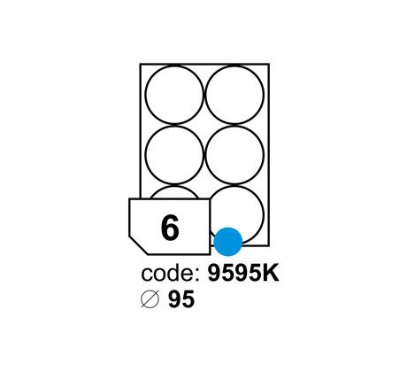 etikety RAYFILM 95mm kruh univerzálne biele R01009595KA (100 list./A4) (R0100.9595KA-LCUTA4)