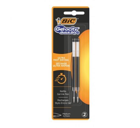 Náhradná náplň do gélového rollera BIC Gelocity QUICKDRY Čierna 2ks