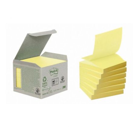 Z-Bločky Post-it recyklované, 76x76 mm, žlté