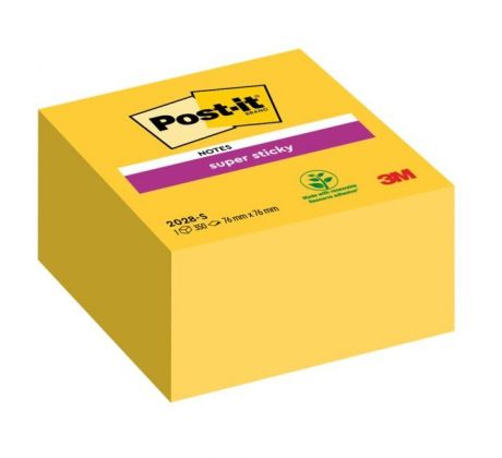 Bloček kocka Post-it Super Sticky 76x76mm žltá 350l