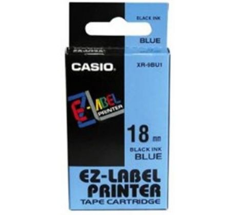 páska CASIO XR-18BU1 Black On Blue Tape EZ Label Printer (18mm) (XR-18BU1)