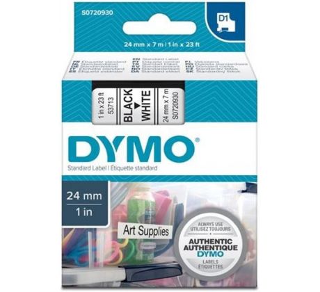 páska DYMO 53713 D1 Black On White Tape (24mm) (S0720930)