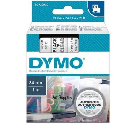 páska DYMO 53710 D1 Black On Transparent Tape (24mm) (S0720920)