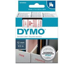 páska DYMO 45012 D1 Red On Transparent Tape (12mm) (S0720520)