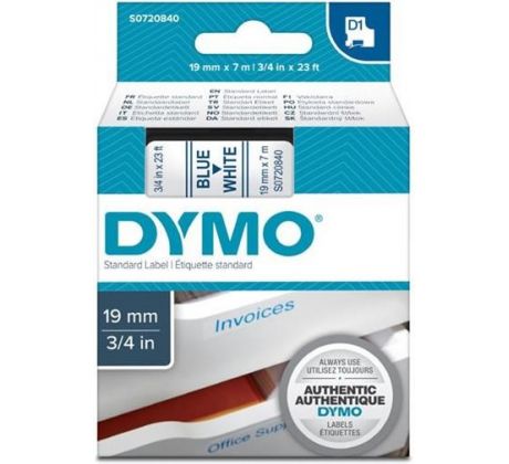 páska DYMO 45804 D1 Blue On White Tape (19mm) (S0720840)