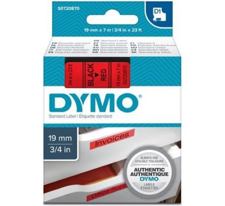 páska DYMO 45807 D1 Black On Red Tape (19mm) (S0720870)