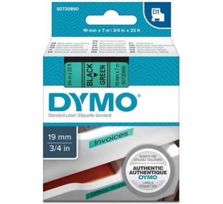 páska DYMO 45809 D1 Black On Green Tape (19mm) (S0720890)