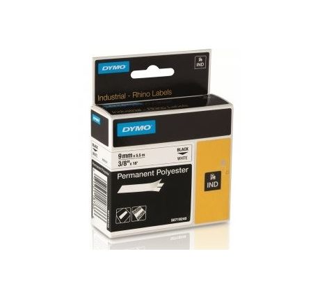 páska DYMO 18766 (18482) PROFI D1 RHINO Black On White Permanent Polyester Tape (9mm) (S0718240)