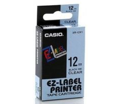 páska CASIO XR-12X1 Black On Transparent Tape EZ Label Printer (12mm) (XR-12X1)