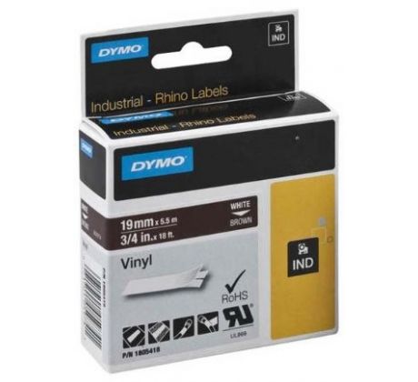 páska DYMO 1805418 PROFI D1 RHINO White On Brown Vinyl Tape (19mm) (1805418)