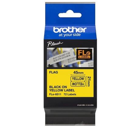 páska BROTHER FLe6511 čierne písmo, žlté pred-definované štítky 21x45 Tape (24mm) (FLE6511)