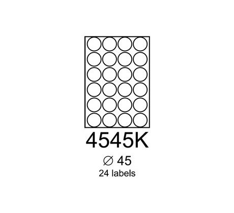 etikety RAYFILM 45mm kruh červené flourescentné laser R01324545KA (100 list./A4) (R0132.4545KA)