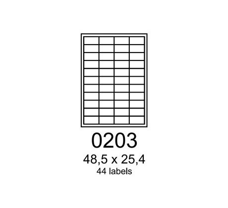 etikety RAYFILM 48,5x25,4 vysokolesklé biele laser R01190203A (100 list./A4) (R0119.0203A)