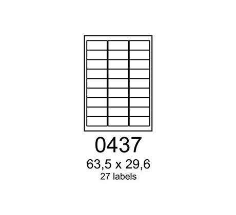 etikety RAYFILM 63,5x29,6 univerzálne biele R01000437A (100 list./A4) (R0100.0437A)