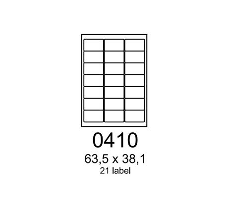 etikety RAYFILM 63,5x38,1 vysokolesklé biele laser R01190410A (100 list./A4) (R0119.0410A)