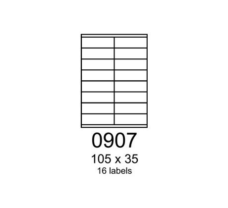 etikety RAYFILM 105x35 žlté flourescentné laser R01310907A (100 list./A4) (R0131.0907A)