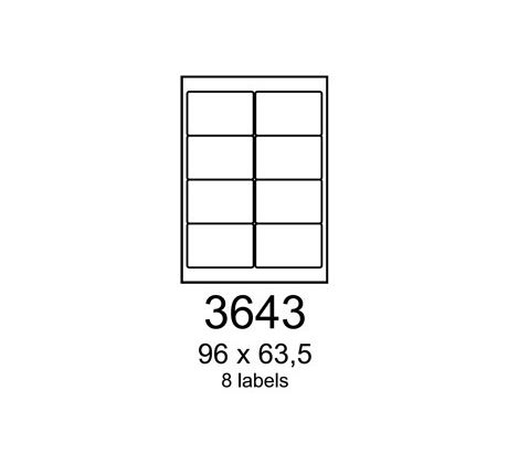 etikety RAYFILM 96x63,5 univerzálne biele R01003643F (1.000 list./A4) (R0100.3643F)