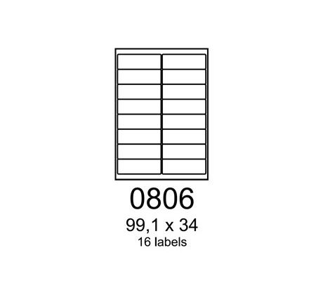 etikety RAYFILM 99,1x34 vysokolesklé biele laser R01190806F (1.000 list./A4) (R0119.0806F)