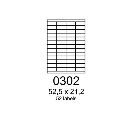 etikety RAYFILM 52,5x21,2 žlté flourescentné laser R01310302A (100 list./A4) (R0131.0302A)