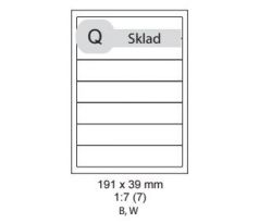 etikety ECODATA Samolepiace 191x39 univerzálne biele (1000 listov A4/bal.) (ECO-191x39-1000)