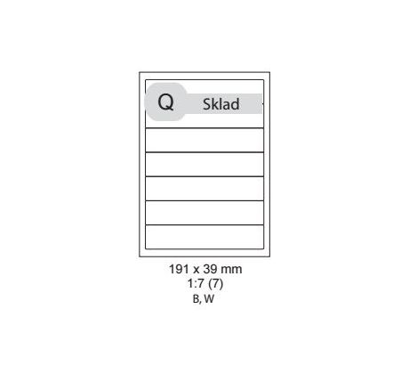 etikety ECODATA Samolepiace 191x39 univerzálne biele (1000 listov A4/bal.) (ECO-191x39-1000)