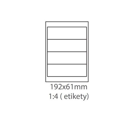 etikety ECODATA Samolepiace 192x61 univerzálne biele (1000 listov A4/bal.) (ECO-192x61-1000)