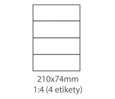 etikety ECODATA Samolepiace 210x74 univerzálne biele (1000 listov A4/bal.) (ECO-21007400F)