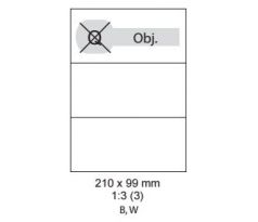 etikety ECODATA Samolepiace 210x99 univerzálne biele (1000 listov A4/bal.) (ECO-210x99-1000)
