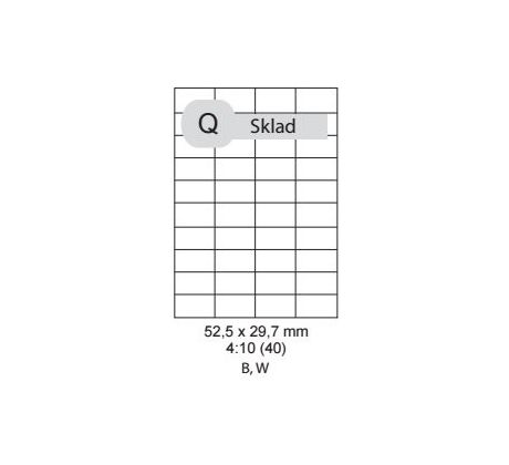 etikety ECODATA Samolepiace 52,5x29,7 univerzálne biele (1000 listov A4/bal.) (ECO-05202900-1000)