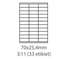 etikety ECODATA Samolepiace 70x25,4 univerzálne biele (1000 listov A4/bal.) (ECO-07002500F)