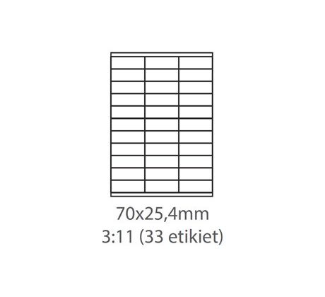 etikety ECODATA Samolepiace 70x25,4 univerzálne biele (1000 listov A4/bal.) (ECO-07002500F)